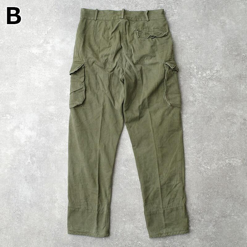 ドイツ軍 50s60s フィールド カーゴパンツ HBT オリーブ USED