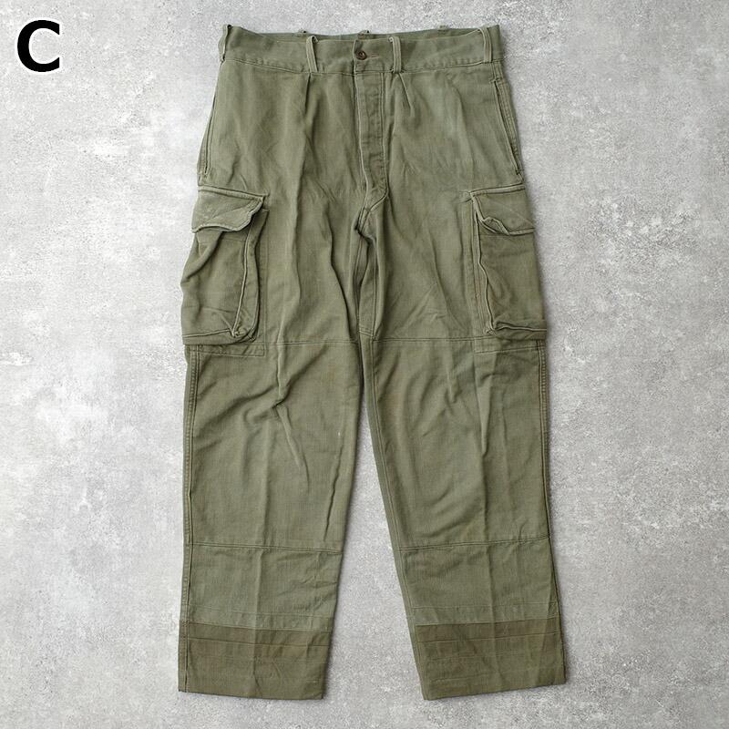 ドイツ軍 50s60s フィールド カーゴパンツ HBT オリーブ USED 