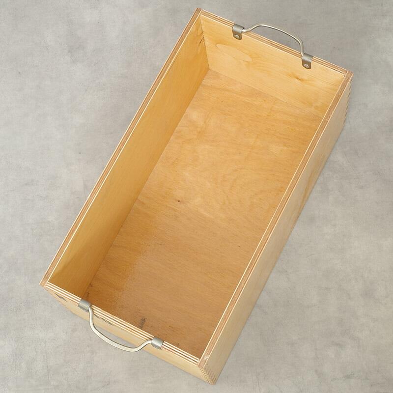 チェコ軍 ウッド ストックボックス 取っ手付き 24x44x18cm USED