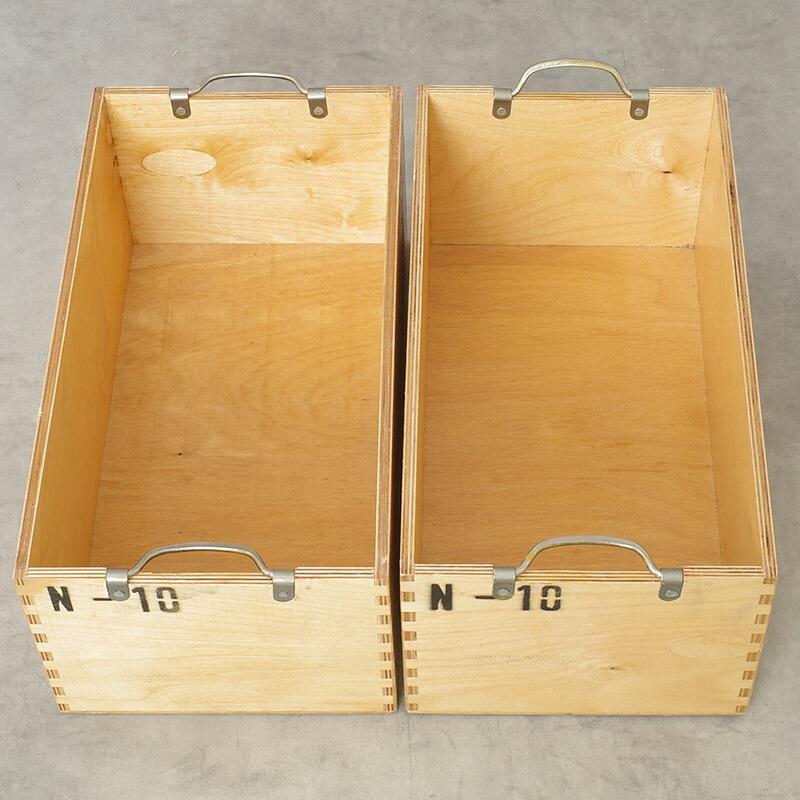 チェコ軍 ウッド ストックボックス 取っ手付き 24x44x18cm USED
