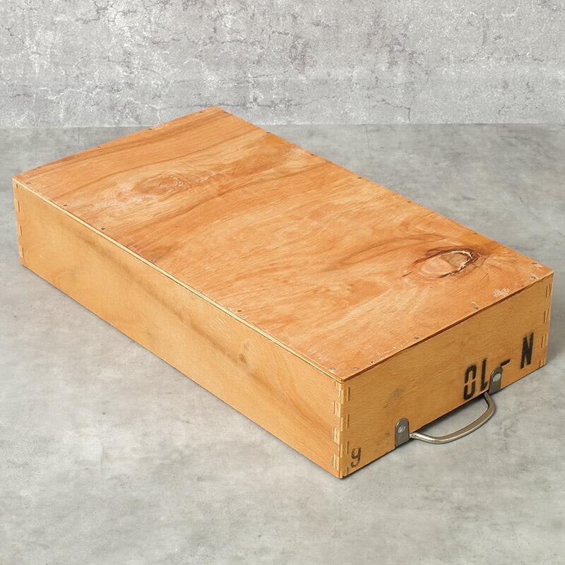 チェコ軍 ウッド ストックボックス 取っ手付き 24x44x9cm USED BX188UN