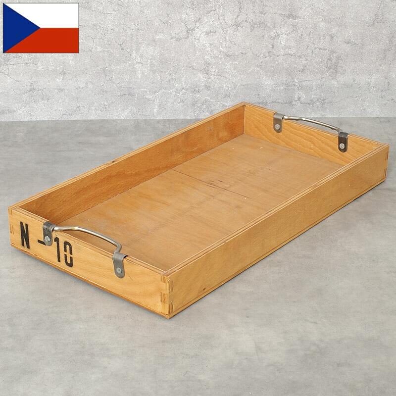 チェコ軍 ウッド ストックボックス 取っ手付き 24x44x5cm USED BX188UN