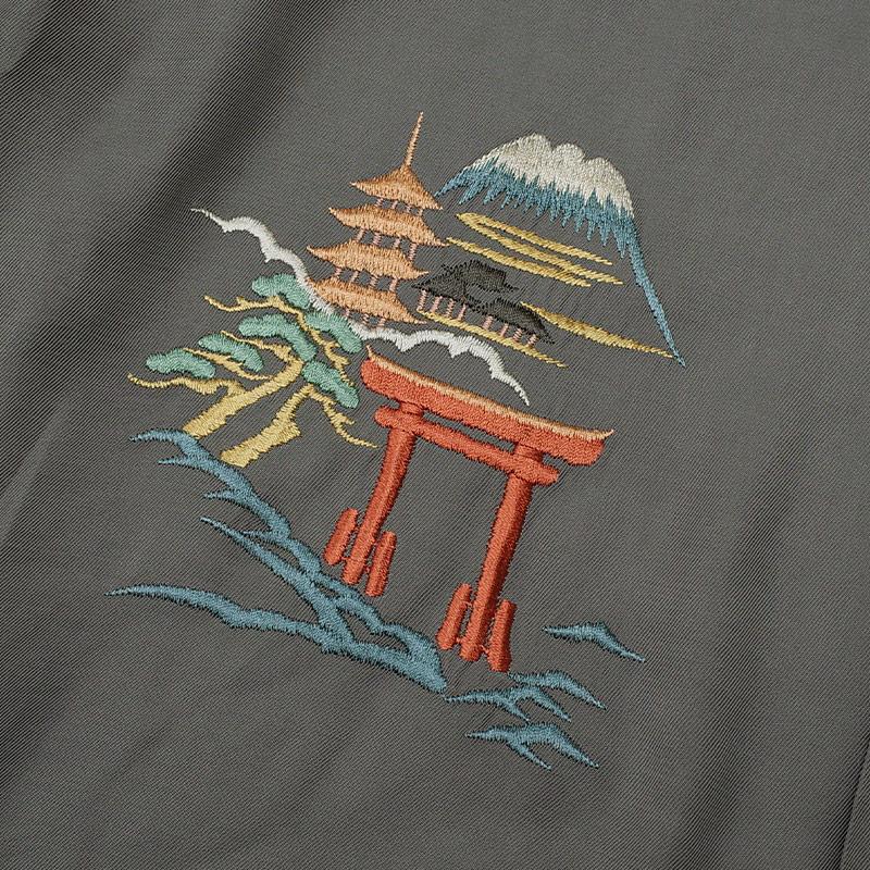 トルーパー名作 ウエアハウス 鷲 富士山 刺繍 ボウリングシャツ 茶 M TAILOR TOYO TAILORTOYO テーラー東洋 #TT39699 半袖 スカシャツ