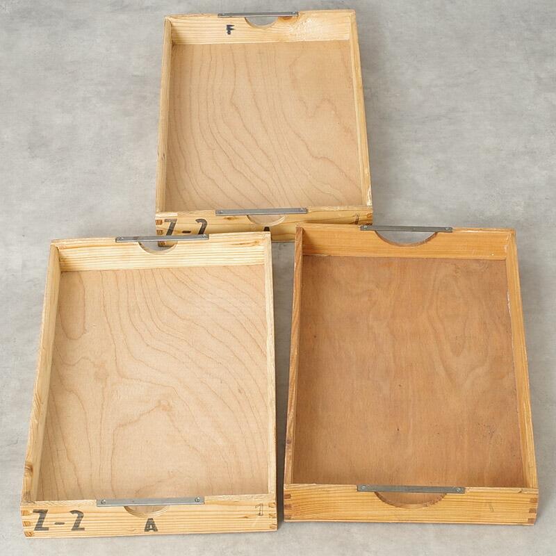 チェコ軍 ウッド ストックボックス 取っ手なし 26.5x43x5cm USED