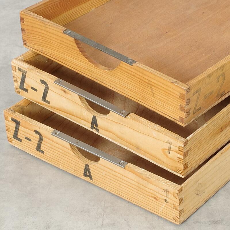 チェコ軍 ウッド ストックボックス 取っ手なし 26.5x43x5cm USED