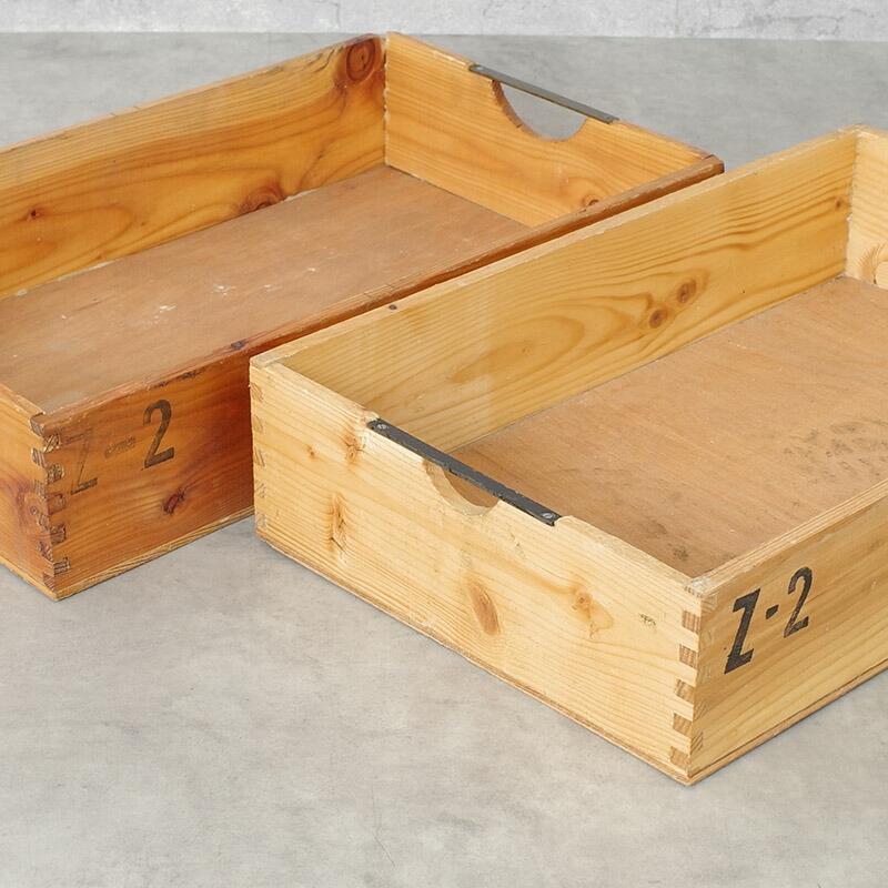チェコ軍 ウッド ストックボックス 取っ手なし 26.5x43x9cm USED
