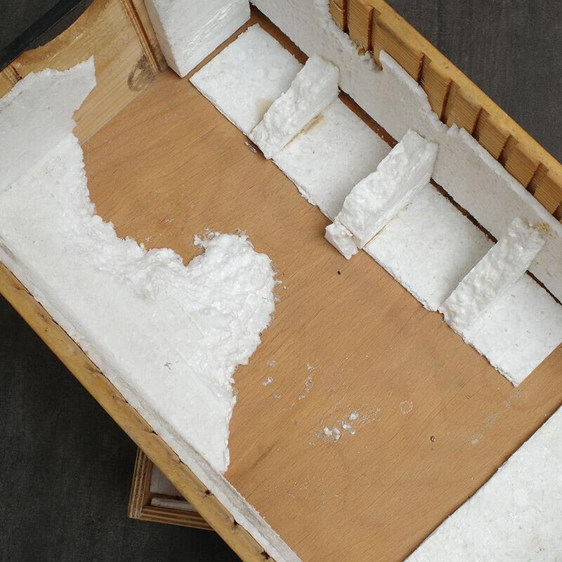 チェコ軍 ウッド ストックボックス 取っ手なし 24x44.5x13cm USED