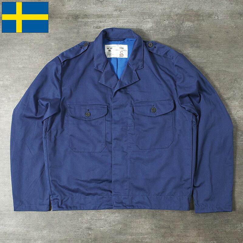 スウェーデン軍 80s ワークジャケット ネイビー 裏地付き USED SWD