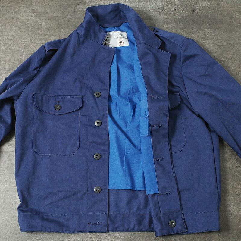 スウェーデン軍 80s ワークジャケット ネイビー 裏地付き USED SWD