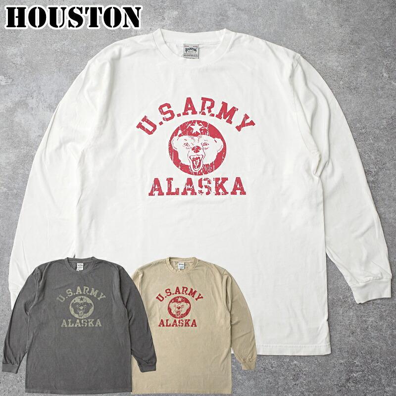 HOUSTON ヒューストン #22477 長袖 ピグメントプリント Tシャツ『U.S.ARMY』メンズ 男性 ティーシャツ トップス ロングスリーブ カジュアル アメカジ 春 秋 冬 | HOUSTON
