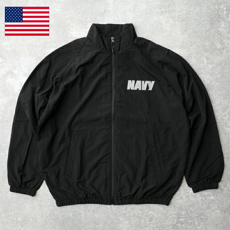 米軍 U.S.NAVY ナイロントレーニング ジャケット ブラック #NAVY-008