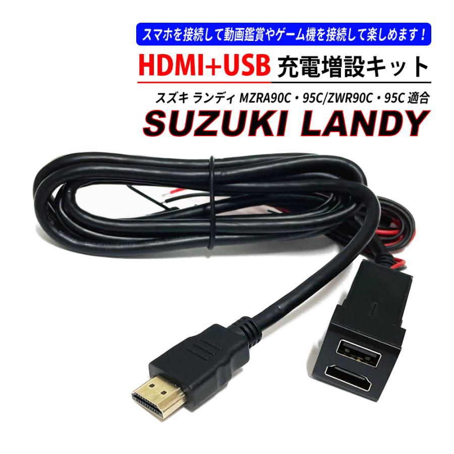 ランディ 90 / 95 USB充電ポート HDMI入力 タイプD 純正スイッチホール