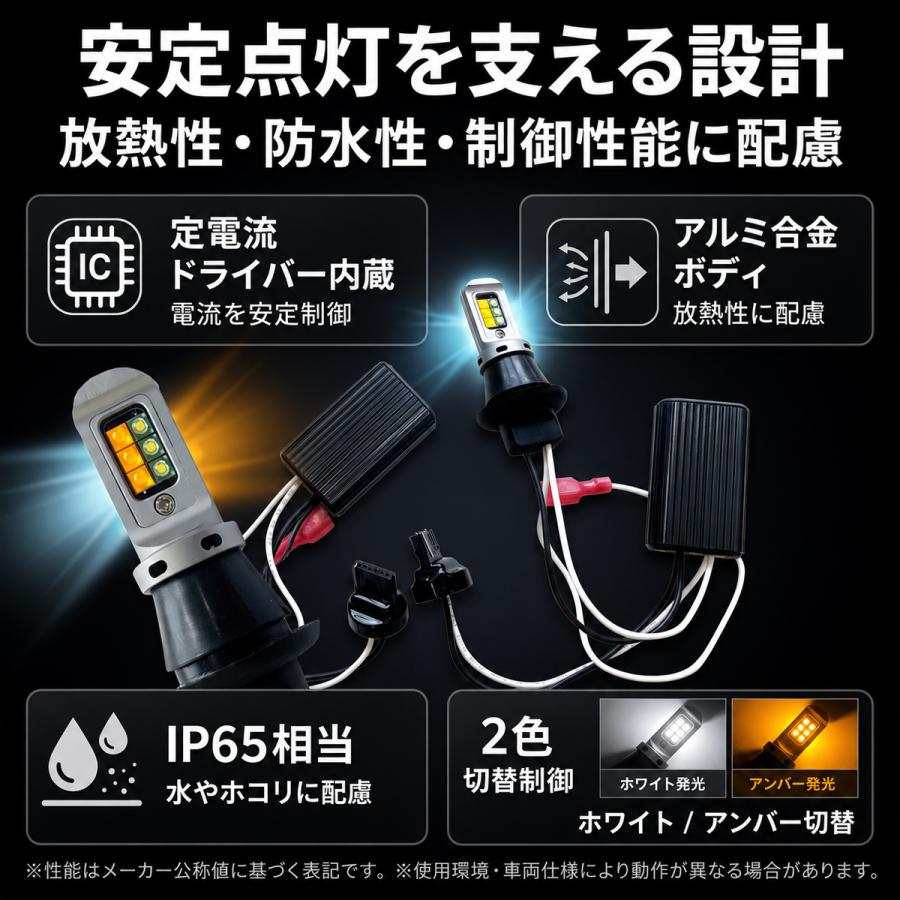 T20 LED ウィンカーポジションキット 2色切替 ホワイト アンバー