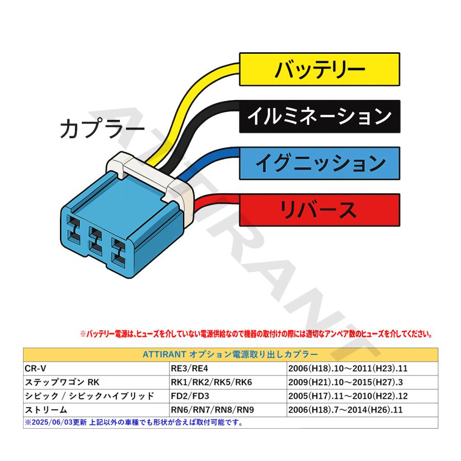 シビック FD2 / FD3 オプション電源 取り出し カプラー ETC ドラレコ