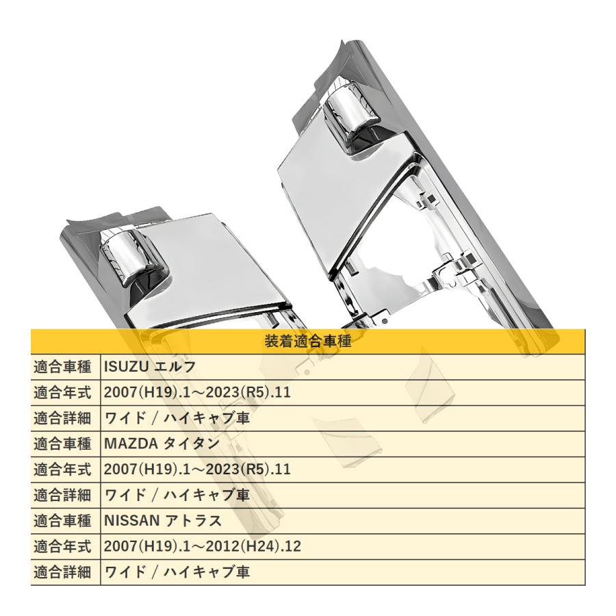 いすゞ純正　07エルフ　ハイキャブ　メッキコーナーパネル　取説あり メッキコーナーパネルセット いすゞ07エルフ ハイキャブ