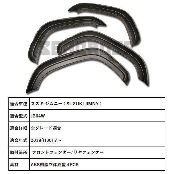 ジムニー JB64 オーバーフェンダー トリム 穴開け不要 車検対応 ABS