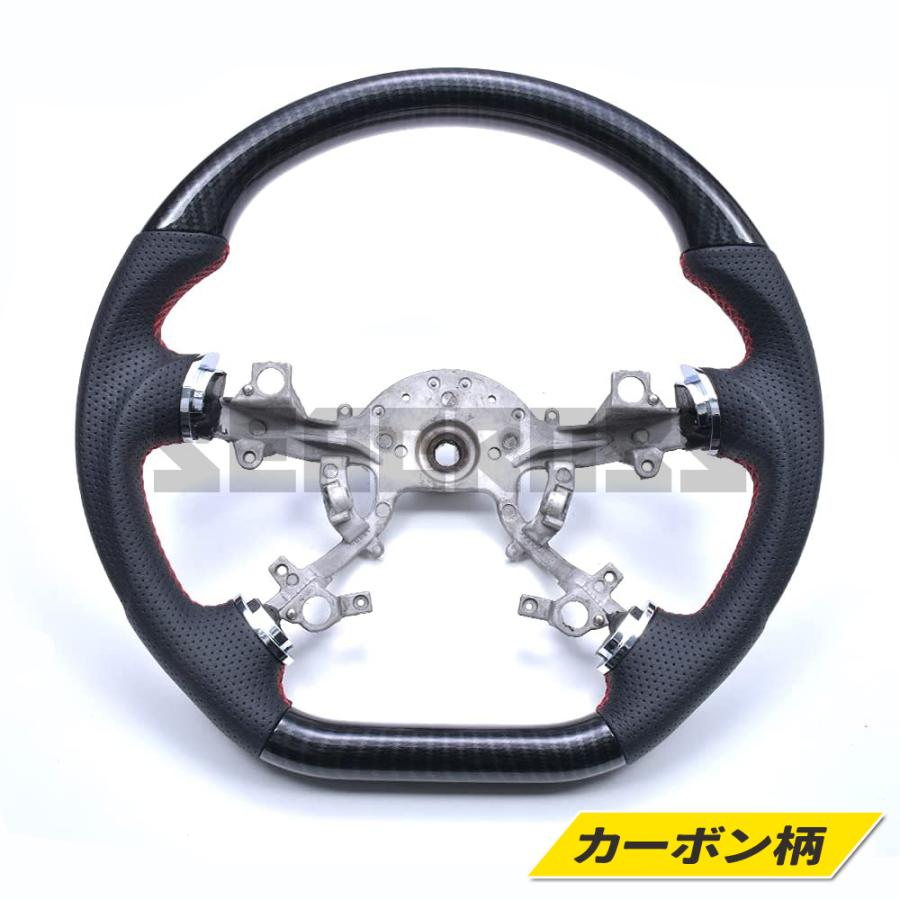 半額スタート！W-POWER ステアリングホイール カーボンブラック デリカ D5 前期 CV5W ステアリングホイール ガングリップ Dタイプ PVC