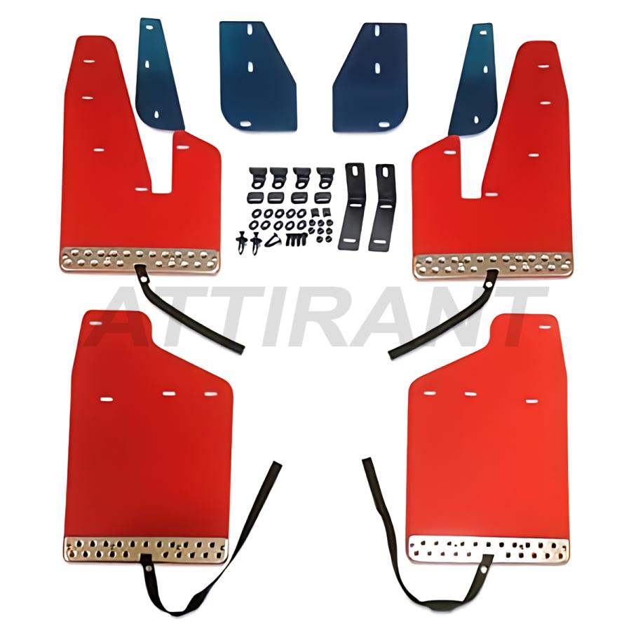 デリカ D5 CV5W マッドガード 4PCS 取付一式 レッド ブラック