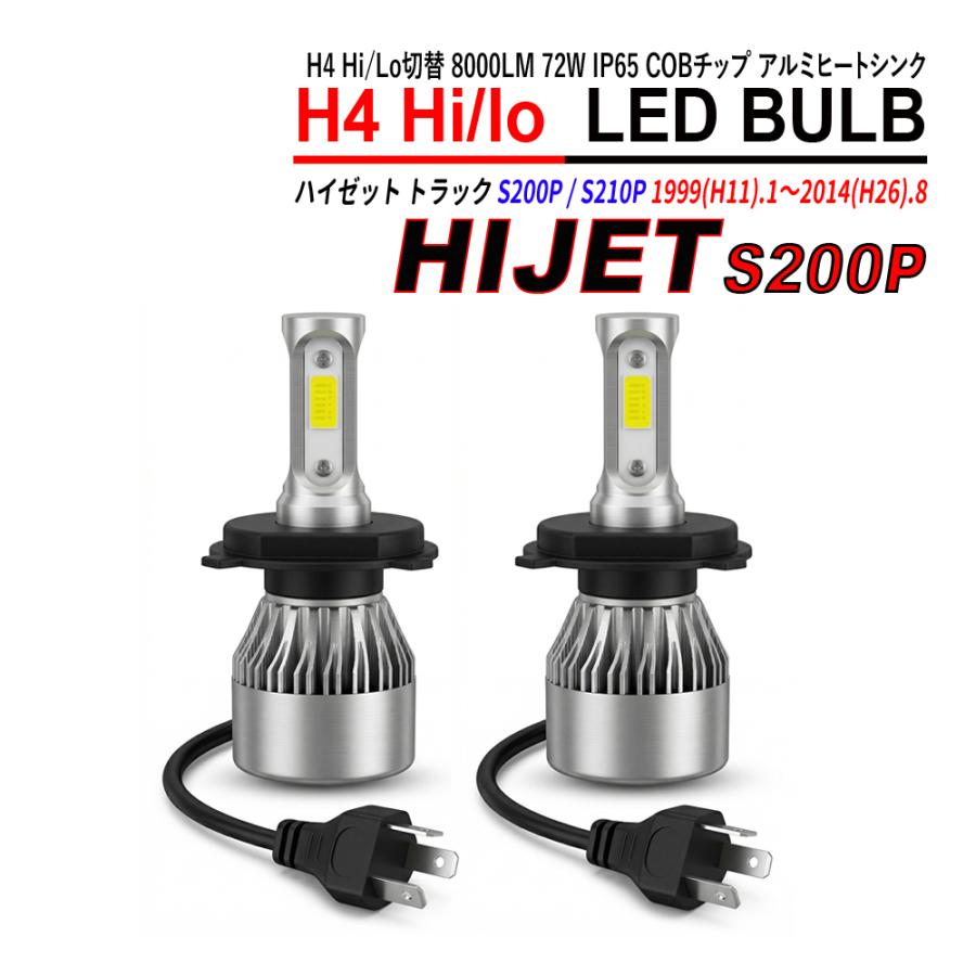 ハイゼット トラック S200P S210P H4 LED ヘッドライト バルブ Hi/Lo