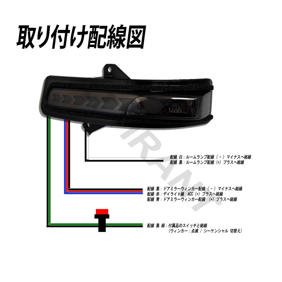 ワゴンR MH22S MH23S MH34S MH44S ドアミラー シーケンシャル LED デイ