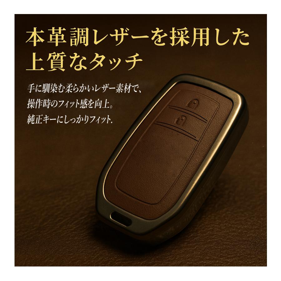 プリウス 60系 ス マートキーケース 亜鉛合金 レザ ー 高品質 トヨタ 2