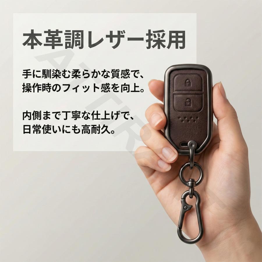 ホンダ 2ボタン スマートキーケース 亜鉛合金 PVCレザ ー 高品質