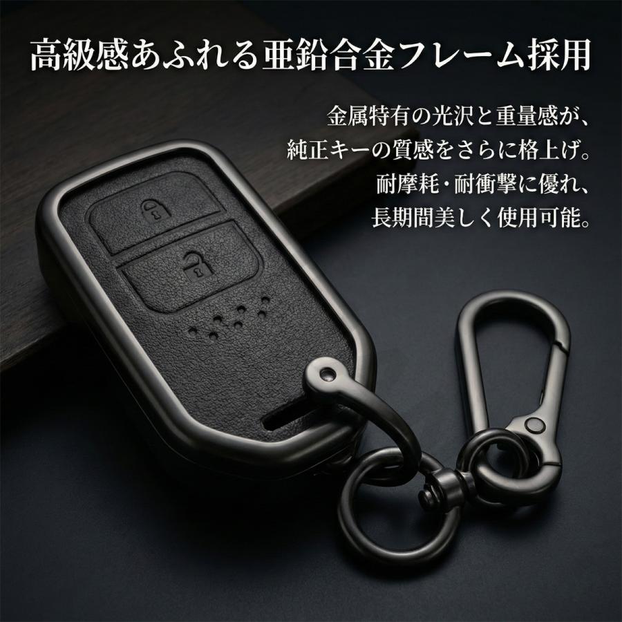 ホンダ 2ボタン スマートキーケース 亜鉛合金 PVCレザ ー 高品質