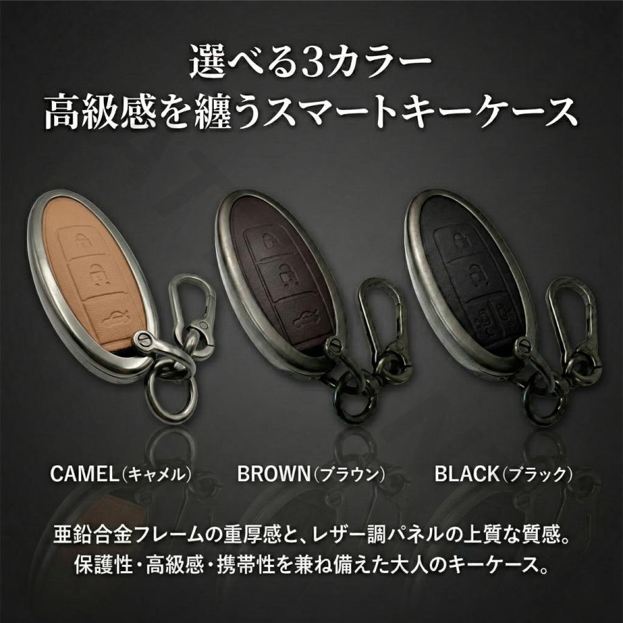 ラティオ N17系 スマートキーケース キーケース 亜鉛合金 PVC レザー