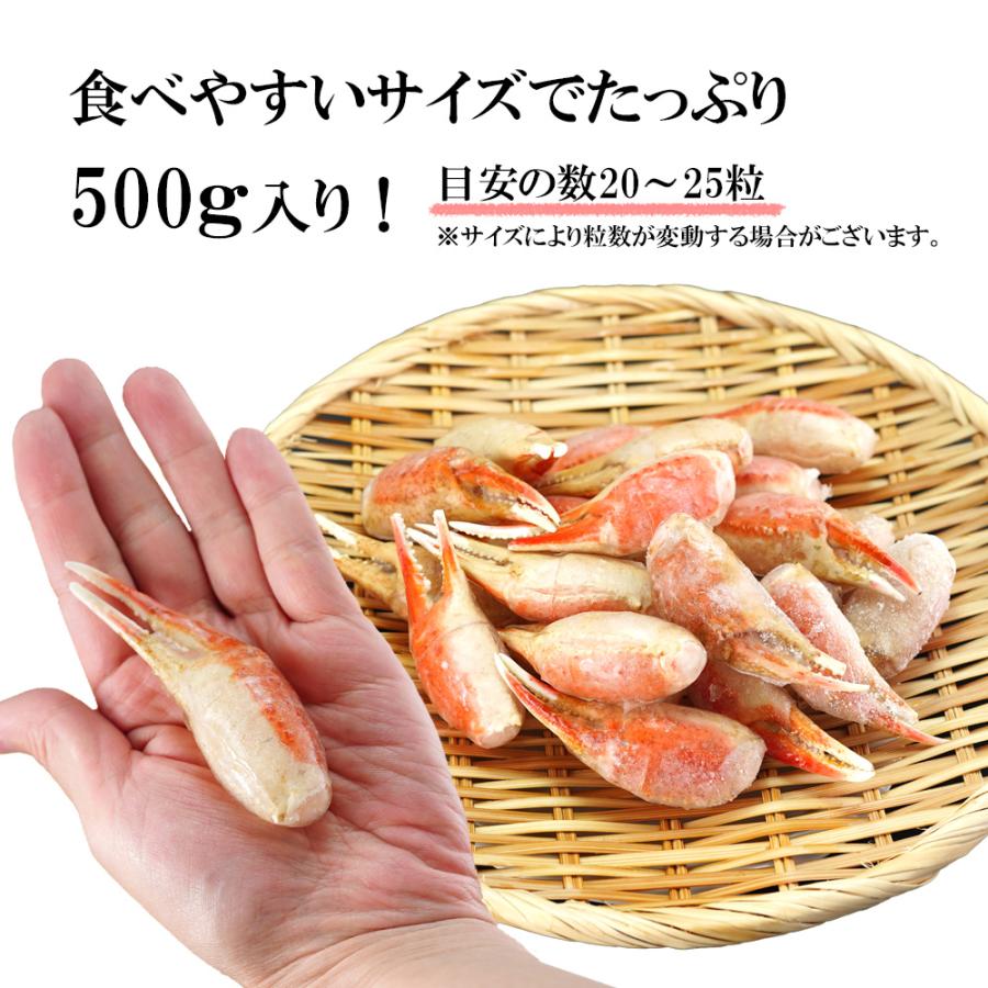 ボイル ずわいがに 爪 殻付き 500ｇ かに爪 ズワイガニ 蟹 スリット 2024｜seafoodhonpo88｜02