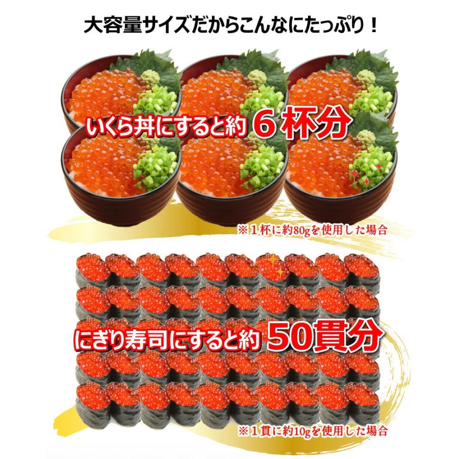 いくら 醤油漬け 500g 北海道産  イクラ 鮭卵 魚卵 海鮮 ギフト・いくら醤油500g【鮭子】・の画像