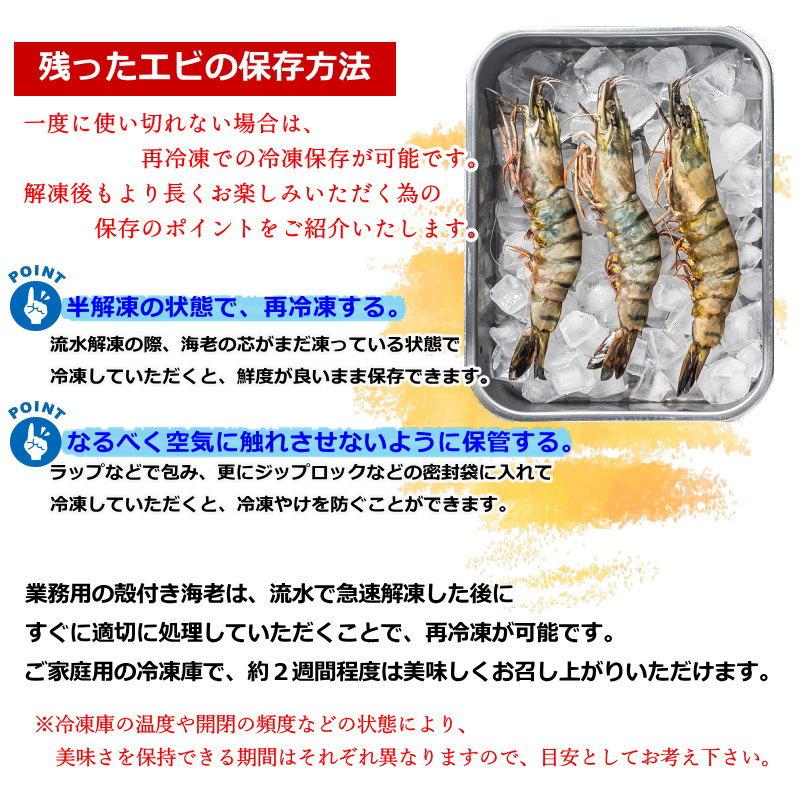 エビ 冷凍 有頭海老 ブラックタイガー 35尾入 1.3kg ブロック 有頭エビ