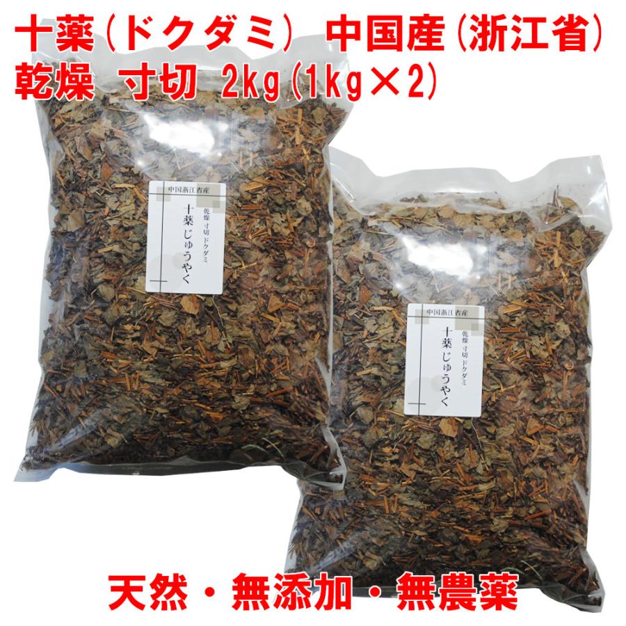 十薬 2kg(1kg×2) ドクダミ 無農薬 中国産 乾燥 寸切 入浴 ドクダミ蒸し