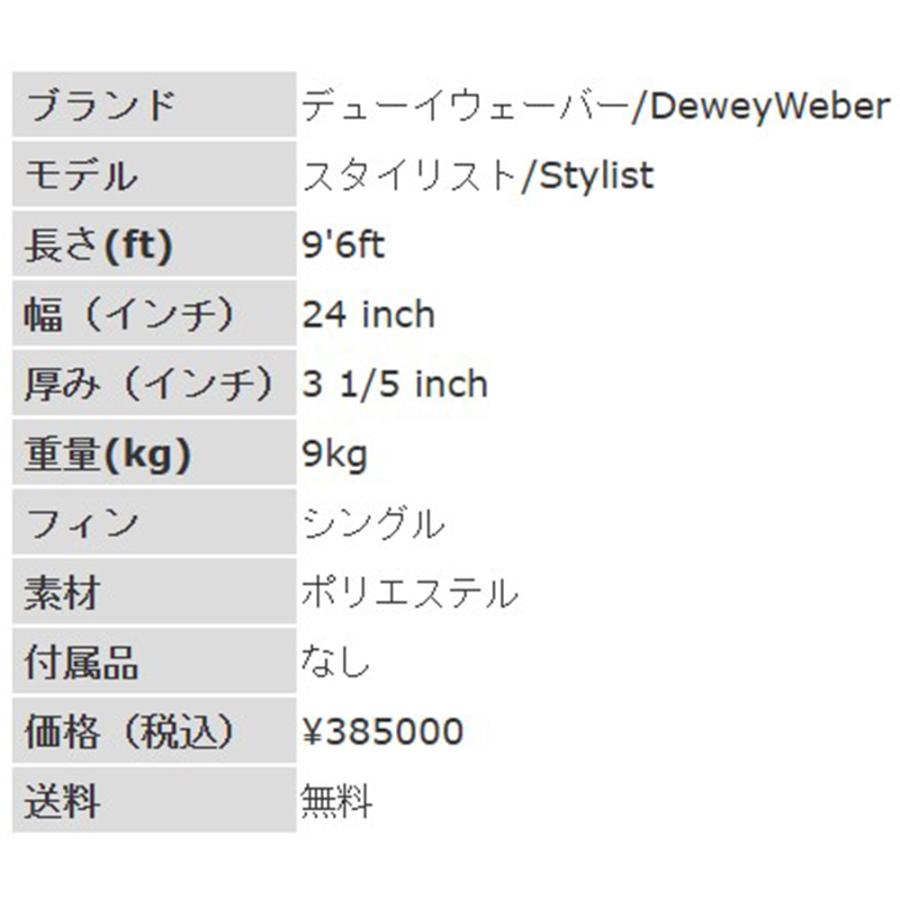 9'6ft デューイウェーバー『スタイリスト』Dewey Weber / Stylist