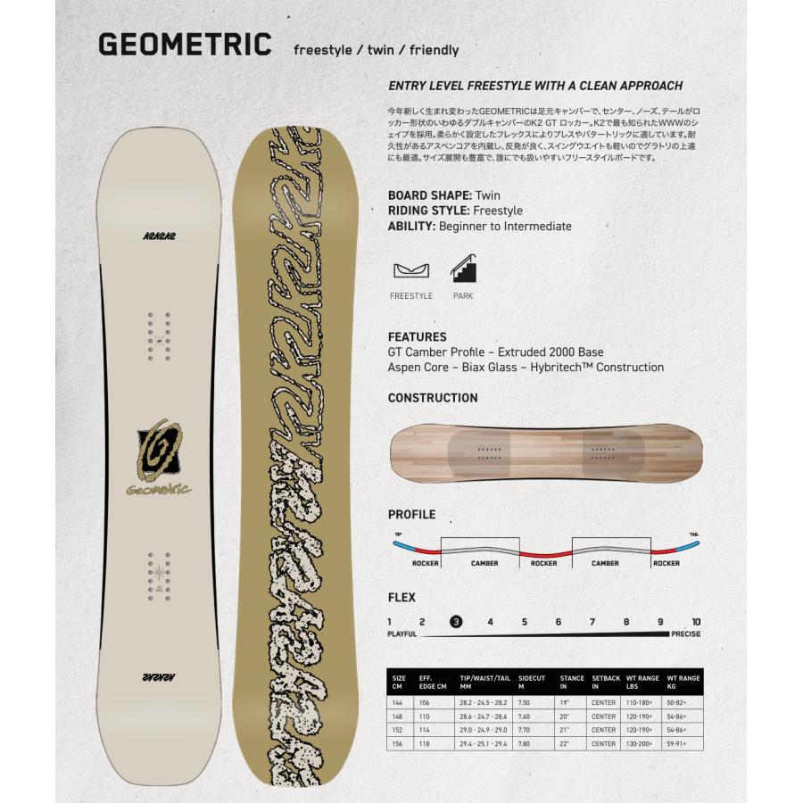 23-24 K2 GEOMETRIC 板 152cm ビンディング付き Amazon | K2 ケーツー GEOMETRIC 板 スノーボード ボード スノボ