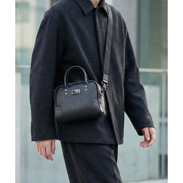 SEAL ミニボウリングバッグ メンズ 森野帆布 防水 本革 日本製 : SEAL