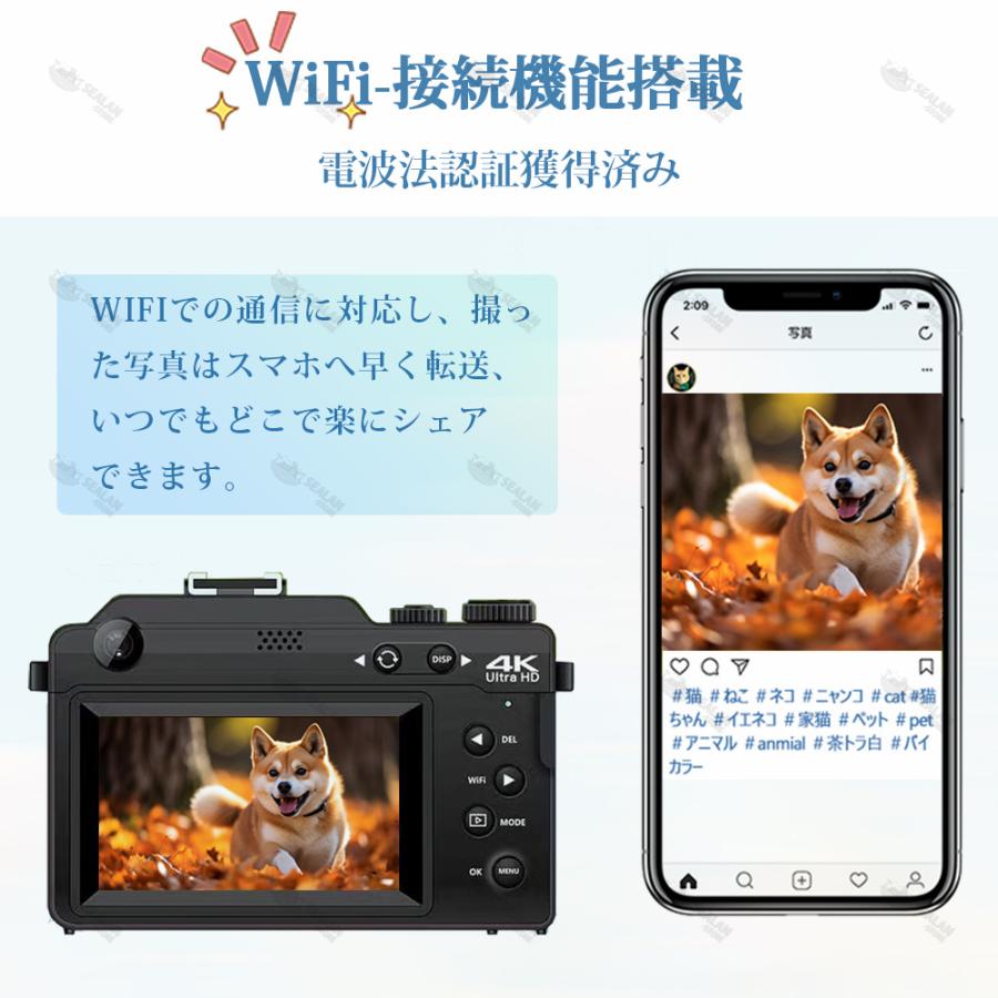 デジカメ デジタルカメラ 4K 安い 小型 6400万画素 20倍ズーム