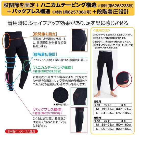 TEIJIN (帝人) 3D 着圧 サポーター （レギンス用） 男性用 女性用 抗菌