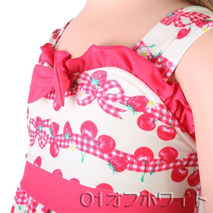 gelato toddler 女児・ギンガムチェリー ワンピース 帽子付き（キッズ/子供水着）2820(パケット便送料無料)｜sealass｜05