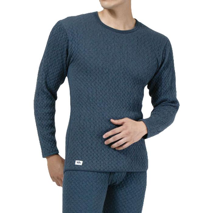 【送料無料】ひだまり健康肌着 チョモランマ 紳士長袖丸首シャツ ネービー/Lサイズ kc-qm922 送料無料】ひだまり健康肌着 チョモランマ 紳士長袖丸首シャツ