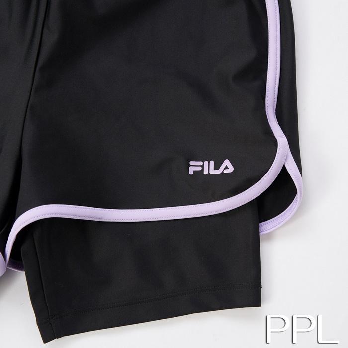 FILA ブラック Tシャツ キュロット セット FILA フィラ Tシャツセット オンスクール水着 キュロットワンピース