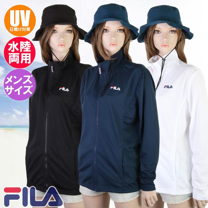 FILA フィラ 男女兼用 メッシュラッシュガード 水陸両用UVジャケット 無地 水着/アウトドア 418-330(パケット便送料無料)｜sealass