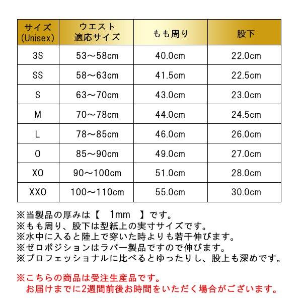 ZERO POSITION ゼロポジション マスターズ 厚さ1mm(スイミング
