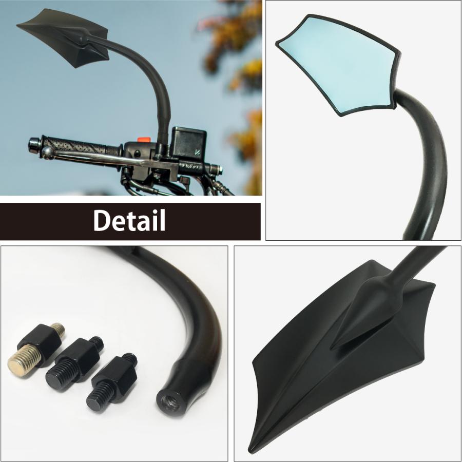 バイクミラー シルバー 金属製 角度調整可能 61zENBjsakL._AC_UF350,