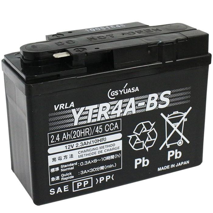 GS YUASA YTR4A-BS バイク バッテリー ☆充電・液注入済み GSユアサ (互換：CT4A-BS CT4A-5 DTR4A-BS  GTR4A-5 FTR4A-BS ) :006155:sealovely777 - 通販 - Yahoo!ショッピング