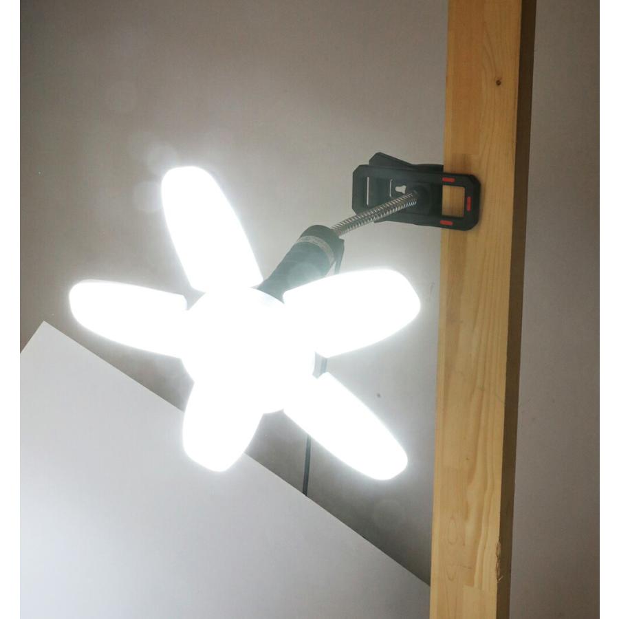 五枚羽LEDライト 電球 led e26 6000lm 昼光色 広配光 クリップライト 