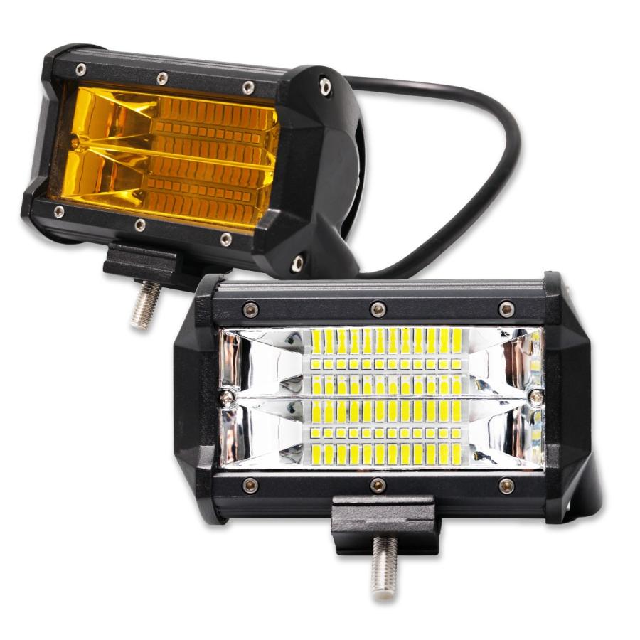 2個セット 作業灯 LED 72W 拡散タイプ 12V 24V 10800LM ホワイト