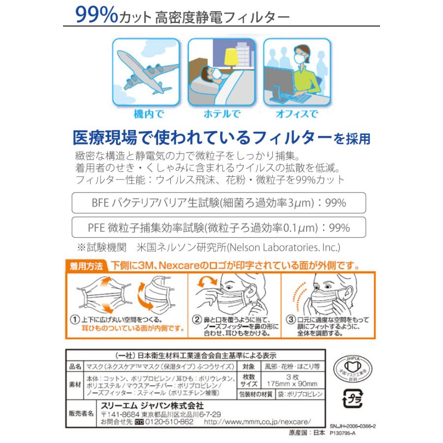 3M 日本製 ネクスケア マスク 保湿タイプ (3枚入り×2パックセット