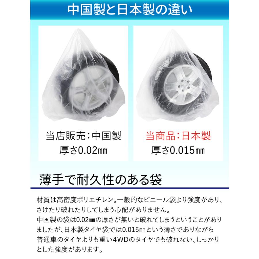 タイヤ 収納袋 4WD用 8枚入セット ポリ袋 夏 冬 タイヤの履き替え時の