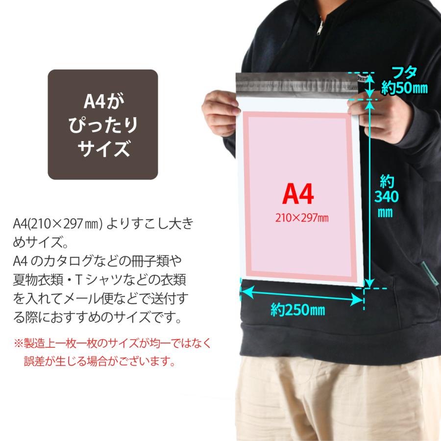 お試し 宅配ビニール袋 A4 A3小 B5 各20枚セット 透けない