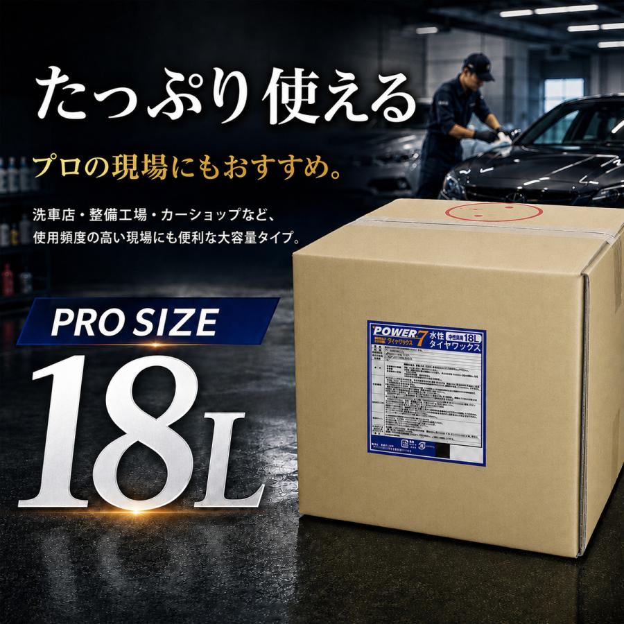 POWER7 水性タイヤワックス 水性 タイヤコート 18L 日本製 業務用 プロ